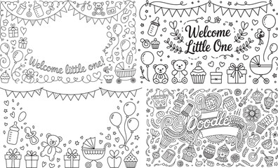 Charming Baby Shower Doodles A Delightful Collection of Hand Drawn Illustrations for Celebrating New Beginnings and Joyful Anticipation