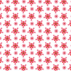 Red and Pink Star Flowers Pattern