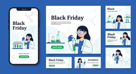 A Comprehensive Set of Black Friday Marketing Materials for the Scientific Industry