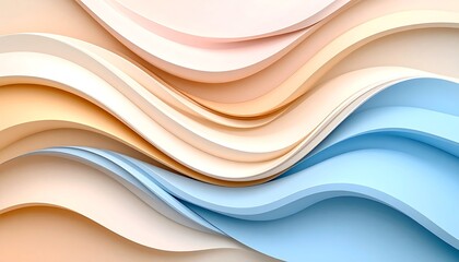 Naklejka premium Abstract Waves with Pastel Hues.