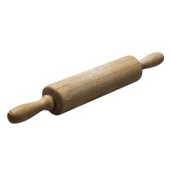 Fototapeta premium Natural wood baking tool with flour wooden rolling pin