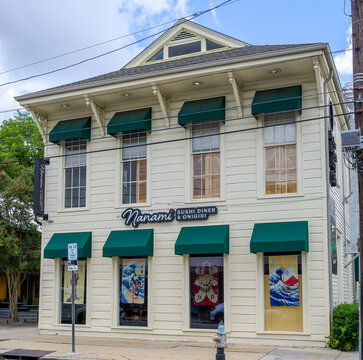 New Orleans, LA, USA - August 8, 2025: Nanami Sushi Diner and Onigiri on Magazine Street in the Garden District