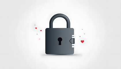 Ethical Data Privacy Icon: A Minimalist Lock with a Heart-Shaped Keyhole, Symbolizing Compassionate Data Protection, Trustworthy Tech, and Ethical Digital Security