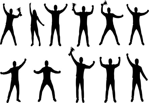 Winner people silhouettes
