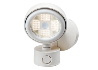 Naklejka premium White led security light with motion sensor, isolated on transparent background