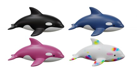 Obraz premium Colorful orca whale toys