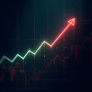 3d business graph showing growth
