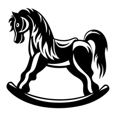 Fototapeta premium Vintage Rocking Horse with Intricate Design Perfect for Nursery Decor