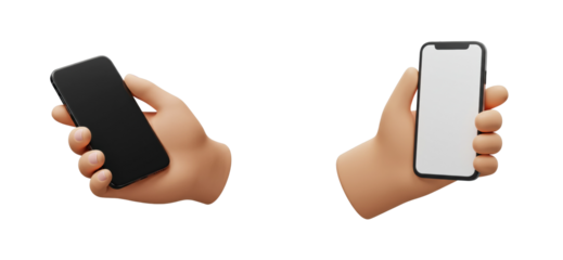 Showcasing mobile devices in hand technology showcase digital environment modern concept isolated set png