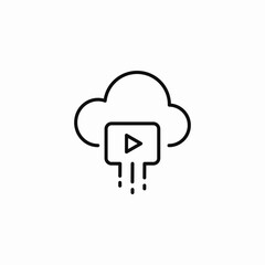 cloud streaming video icon sign vector