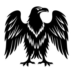 Obraz premium Majestic eagle in flight artistic representation with bold black and white design