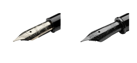 Elegant fountain pen writing event office desk professional environment artistic viewpoint isolated set png