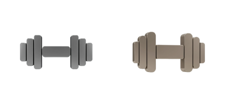 Strength training workout with dumbbells gym studio fitness equipment modern environment health concept isolated set png