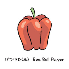 手描きのパプリカ(赤)2_名称入