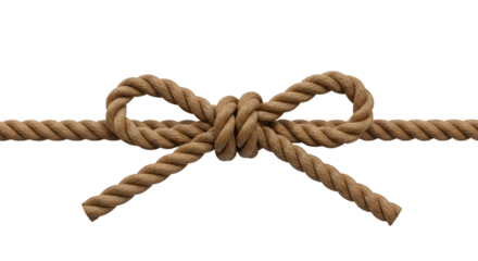 rope tied in a bow knot, isolated on white background, elegant and clean design. ,PNG