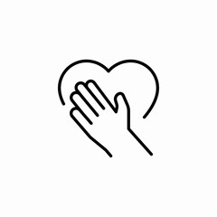 hand on heart icon sign vector