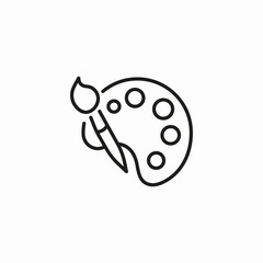 paint palette brush icon sign vector