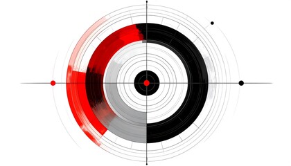 Abstract circular design with concentric rings and contrasting colors