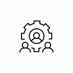 team gear management icon sign vector