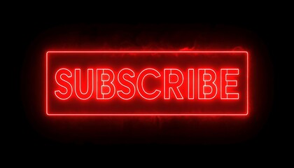 Red Neon Subscribe Button.