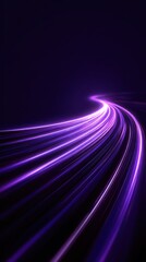 Fototapeta premium Abstract purple light trails curving into the darkness with a sense of speed and motion
