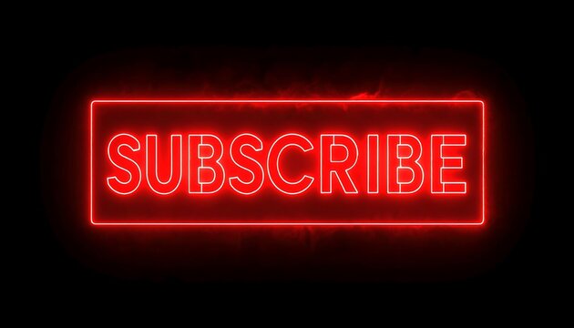 Red Neon Subscribe Button.