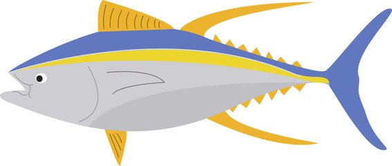 Yellow Sea Fish Cartoon Style