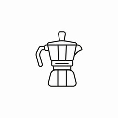 moka pot coffee icon sign vector