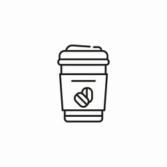 takeaway coffee cup icon sign vector