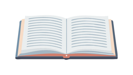 An open book with lined pages is displayed against a white background in a simple illustration