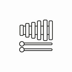 xylophone mallet instrument icon sign vector