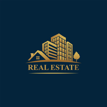 Elegant gold logo for real estate agents construction firms or property developers This classic design conveys luxury and trust Fully editable vector files
