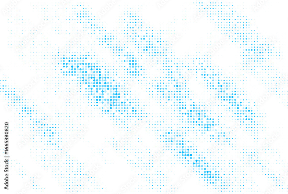 Poster dynamic halftone dots background with a flowing vector pattern