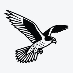 Fototapeta premium Falcon line art White background illustration Generative Ai