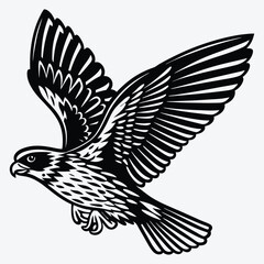 Fototapeta premium Falcon line art White background illustration Generative Ai