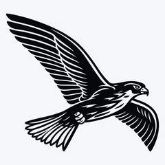 Obraz premium Falcon line art White background illustration Generative Ai