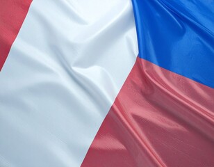 Czech Republic Flag with Blue Triangle and Horizontal Stripes