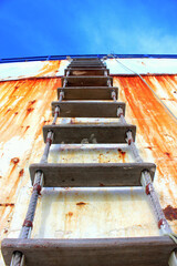 Ladder up to wrecked ship