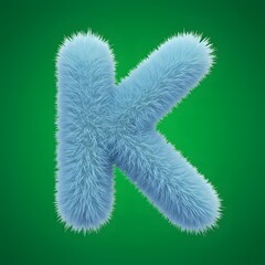 Fototapeta premium Letter K Fuzzy Texture on Green Background