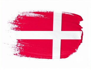 Denmark Flag with Textured Brushstroke Finish