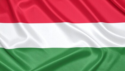 Obraz premium Hungary Flag with Flowing Horizontal Stripes
