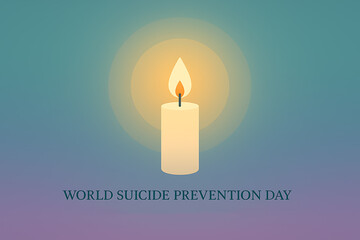 World suicide prevention day design with candle flame symbolizing hope remembrance awareness support compassion and mental health