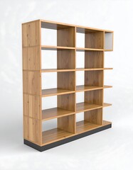 Light wooden shelving unit