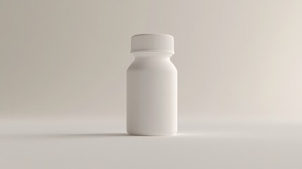 A small, white plastic bottle with a cap, shown in a 3D image against a white background.
