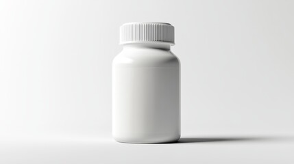 A small, white plastic bottle with a cap, shown in a 3D image against a white background.
