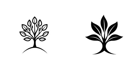 The Tree of Life is depicted as a stylized black and white illustration of a tree with a thick trunk and a full canopy, symbolizing growth, strength, and resilience