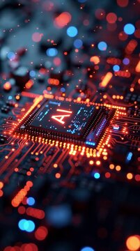 microchip de inteligencia artificial retroiluminado