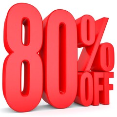 Red 3D 80% Off Sale