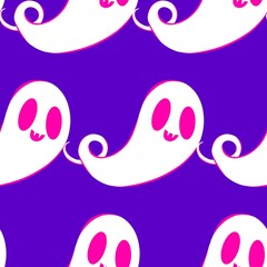 Halloween ghost seamless cute cartoon pattern for wrapping paper and fabrics and kids clothes print and packaging