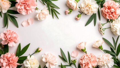 Pink  White Carnations Frame.